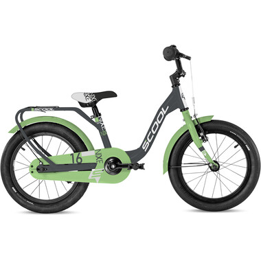 S'COOL NIXE Aluminium 1S 16" Kids Bike Black/Green 0